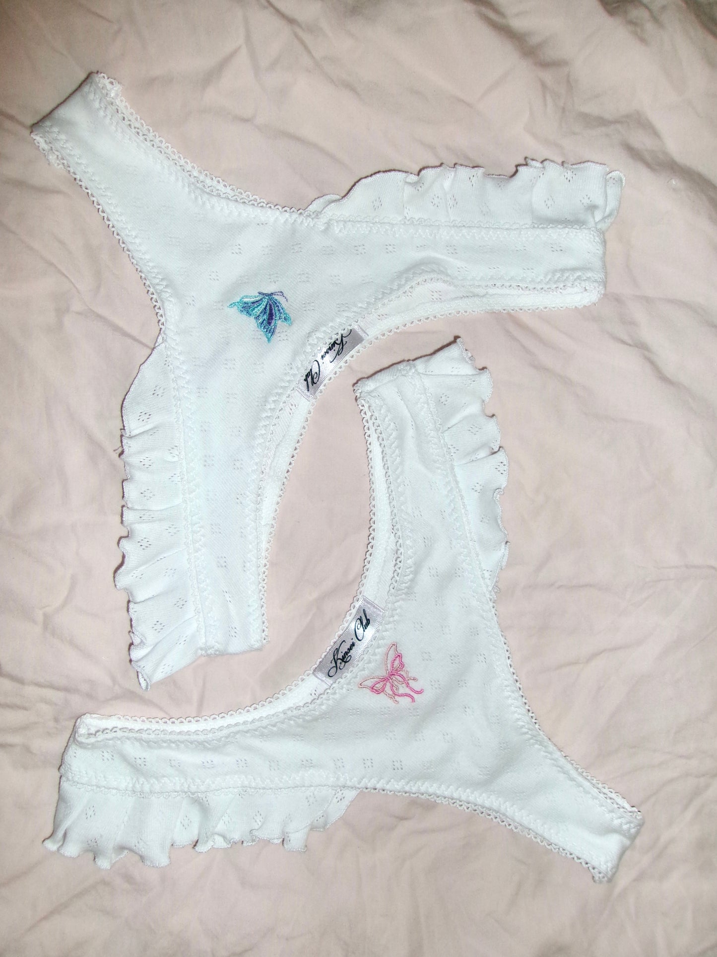 ひらひら Hirahira Butterfly Embroidered Pointelle Knickers