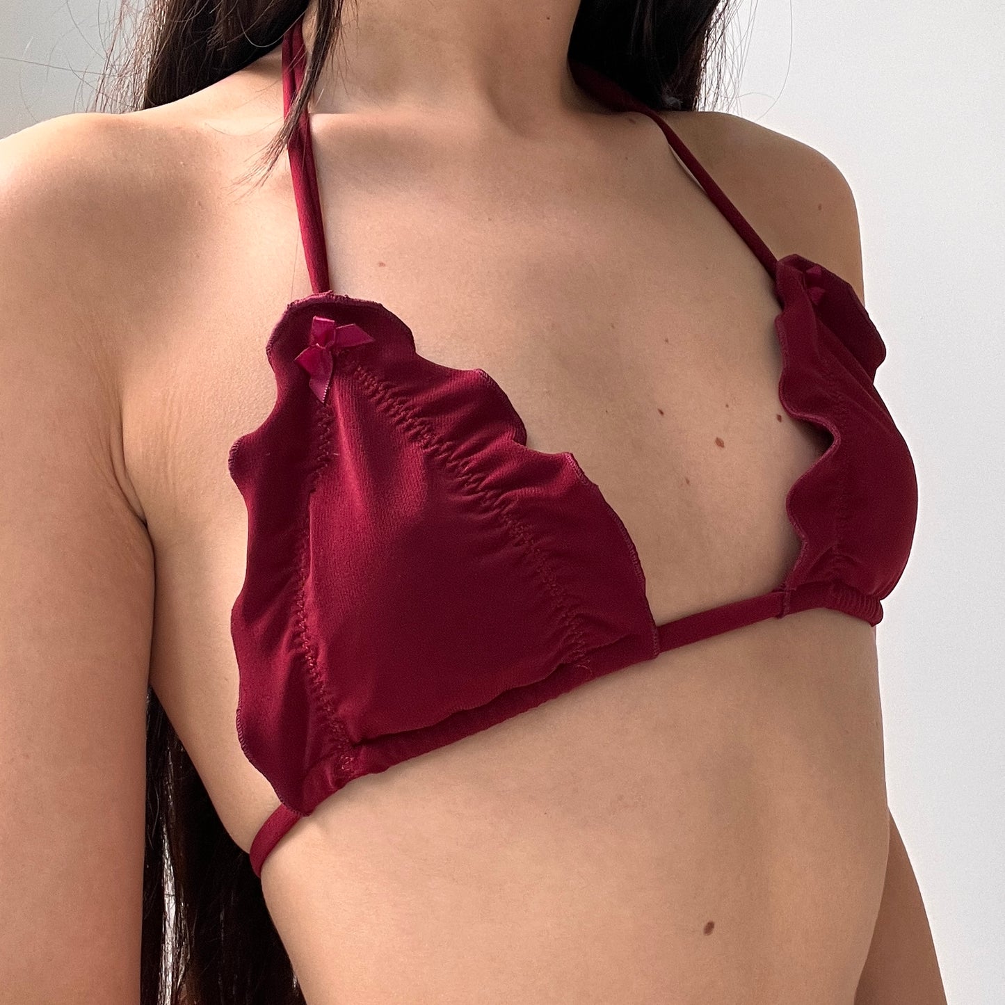躑躅 Tsutsuji Bikini Top in Red