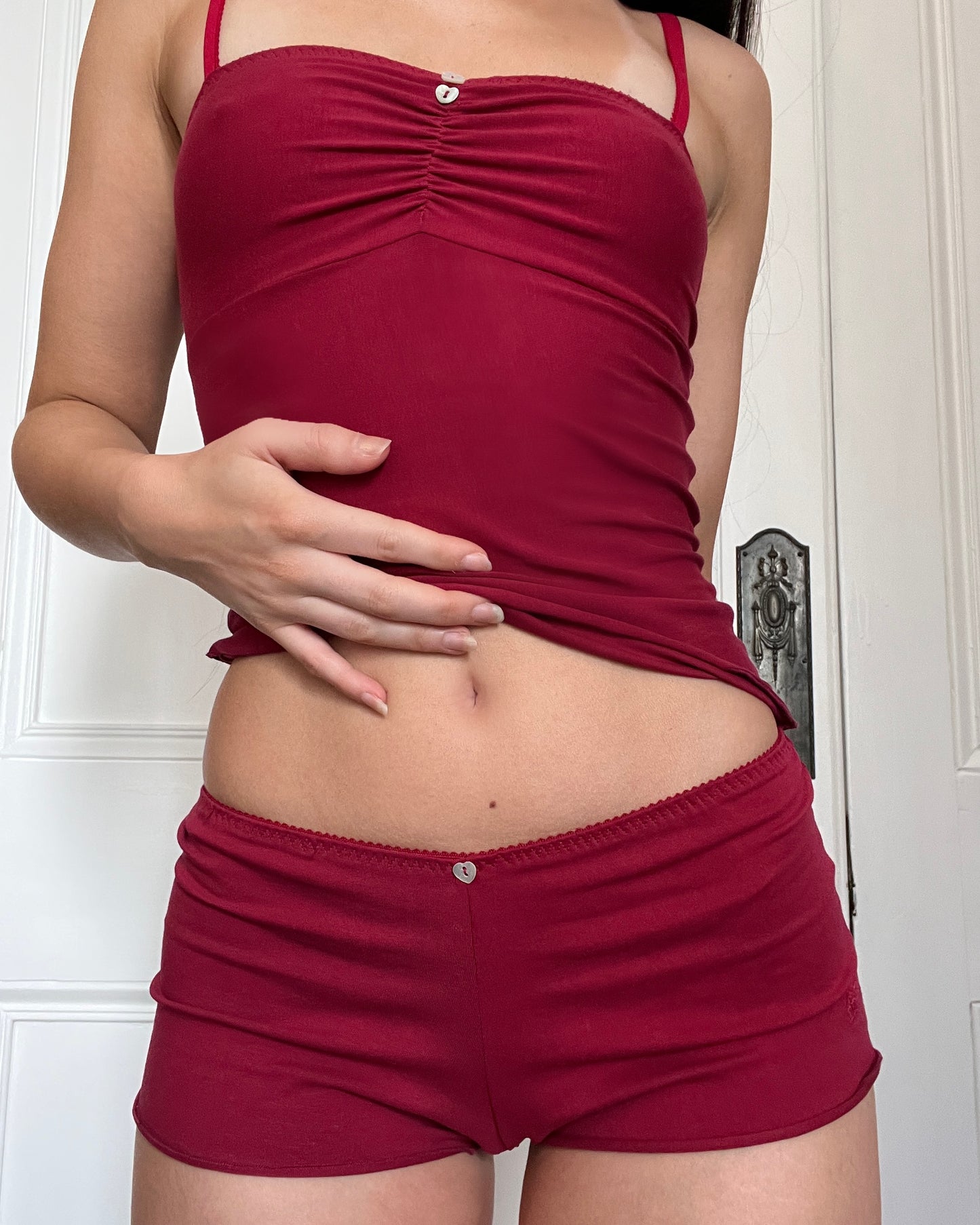 恋人 Koibito Red Cotton shorts
