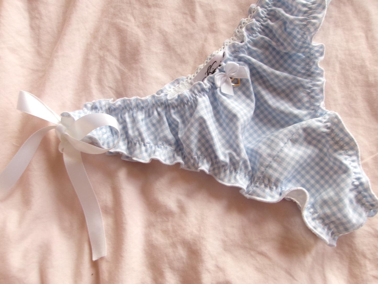 子羊 Kohitsuji Ribbon Gingham Ruffle Knickers