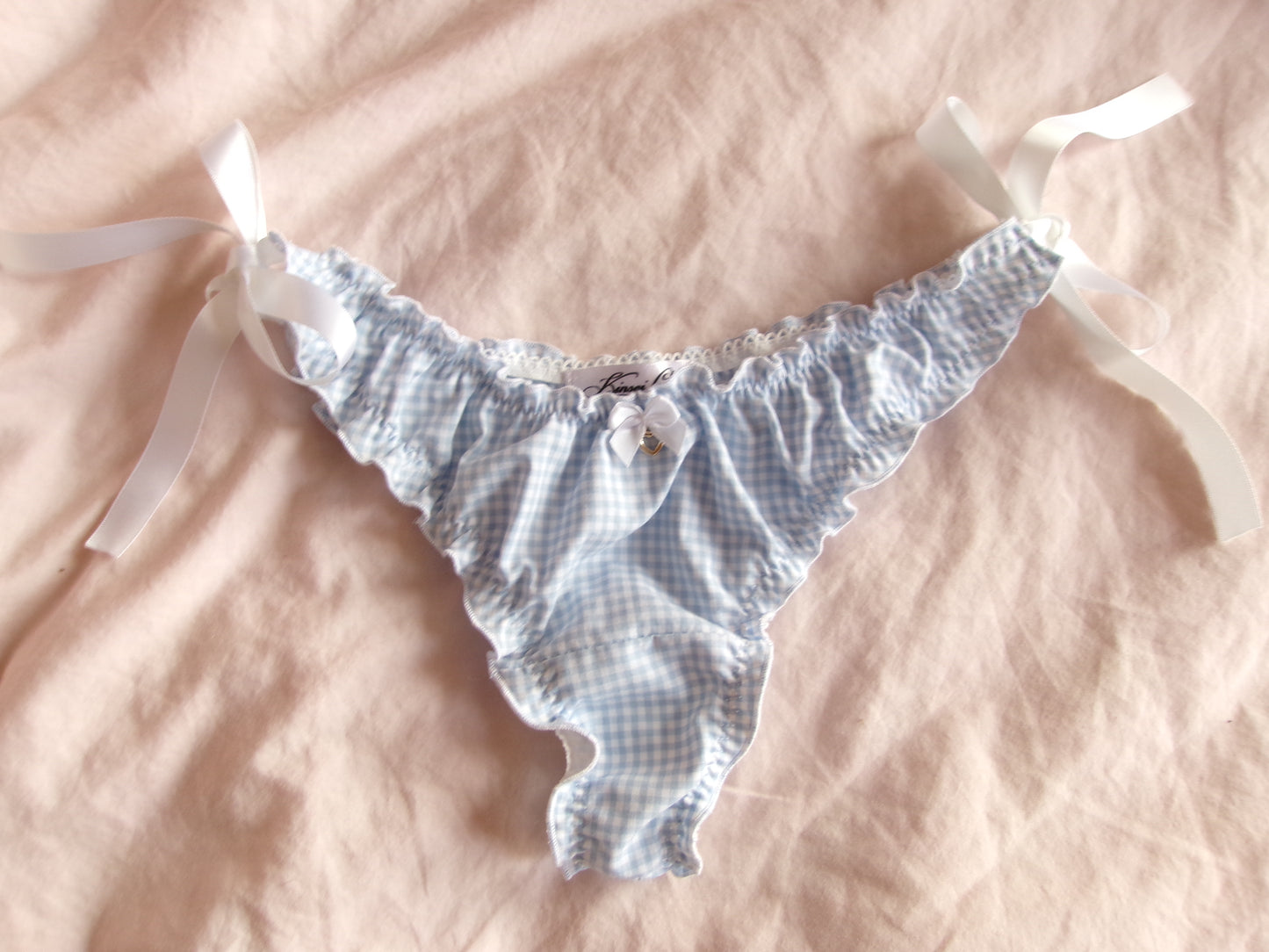 子羊 Kohitsuji Ribbon Gingham Ruffle Knickers