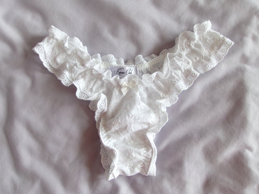 咲く Saku Embroidered Ruffle Knickers