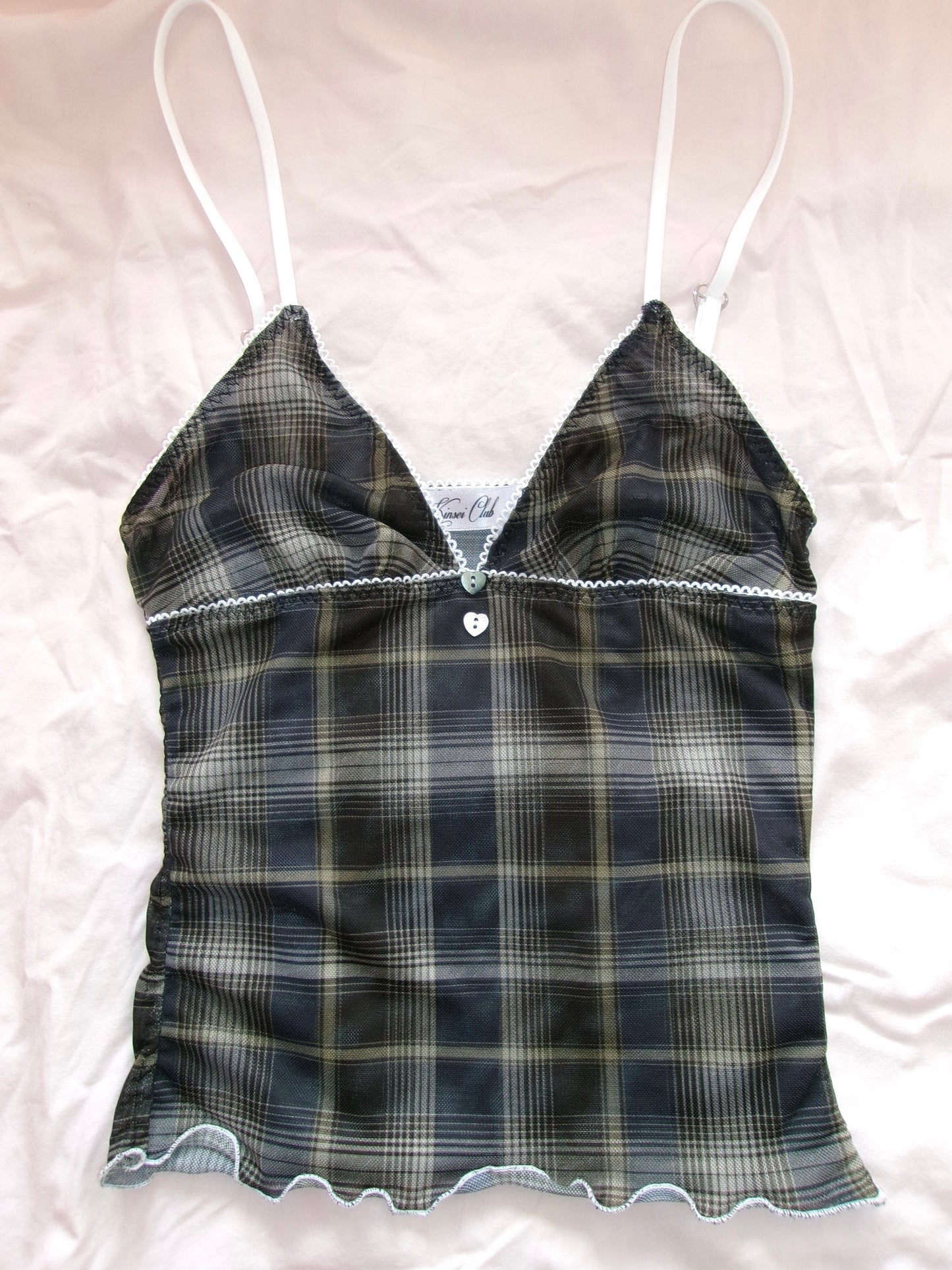 きな粉 Kinako Sheer Tartan Cami