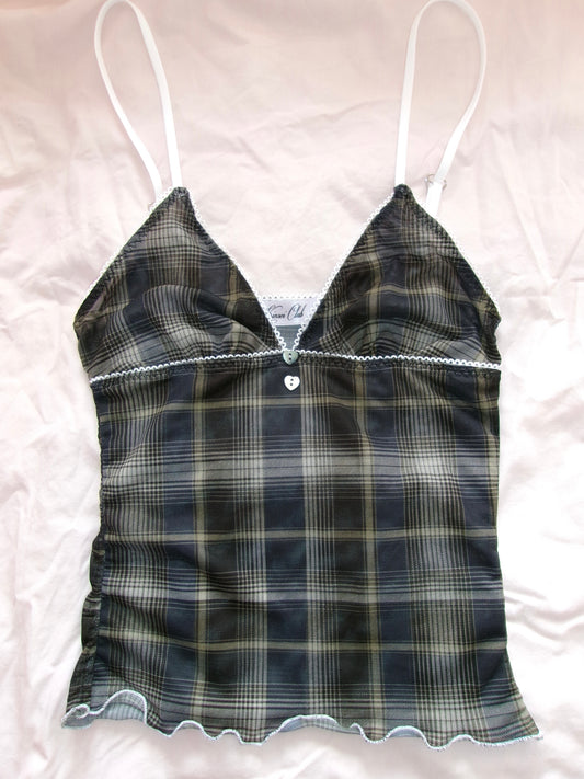 きな粉 Kinako Sheer Tartan Cami