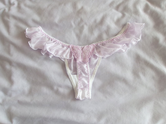 希望 Kibou Silk Butterfly Thong in Lilac