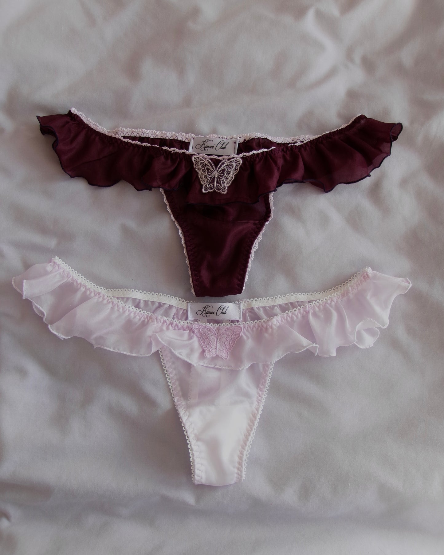 希望 Kibou Silk Butterfly Thong in Lilac