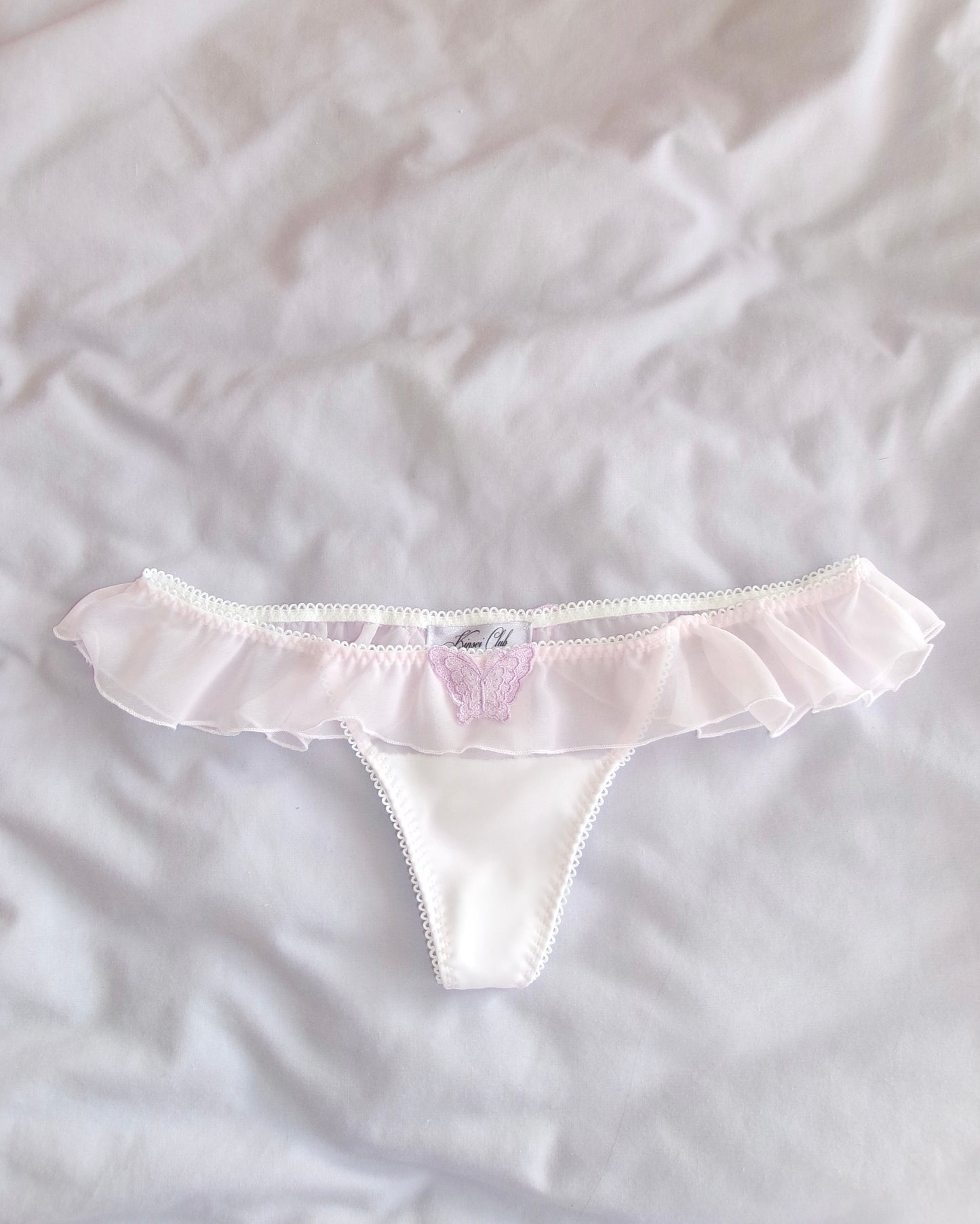 希望 Kibou Chiffon Butterfly Thong in Pink