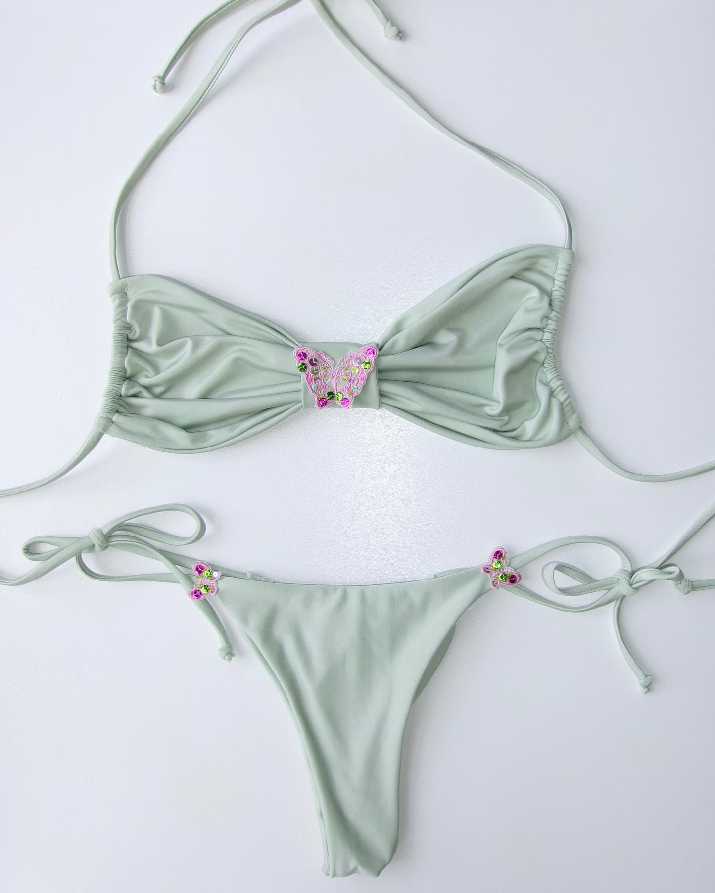 胡蝶 Kochou Bikini Set In Green