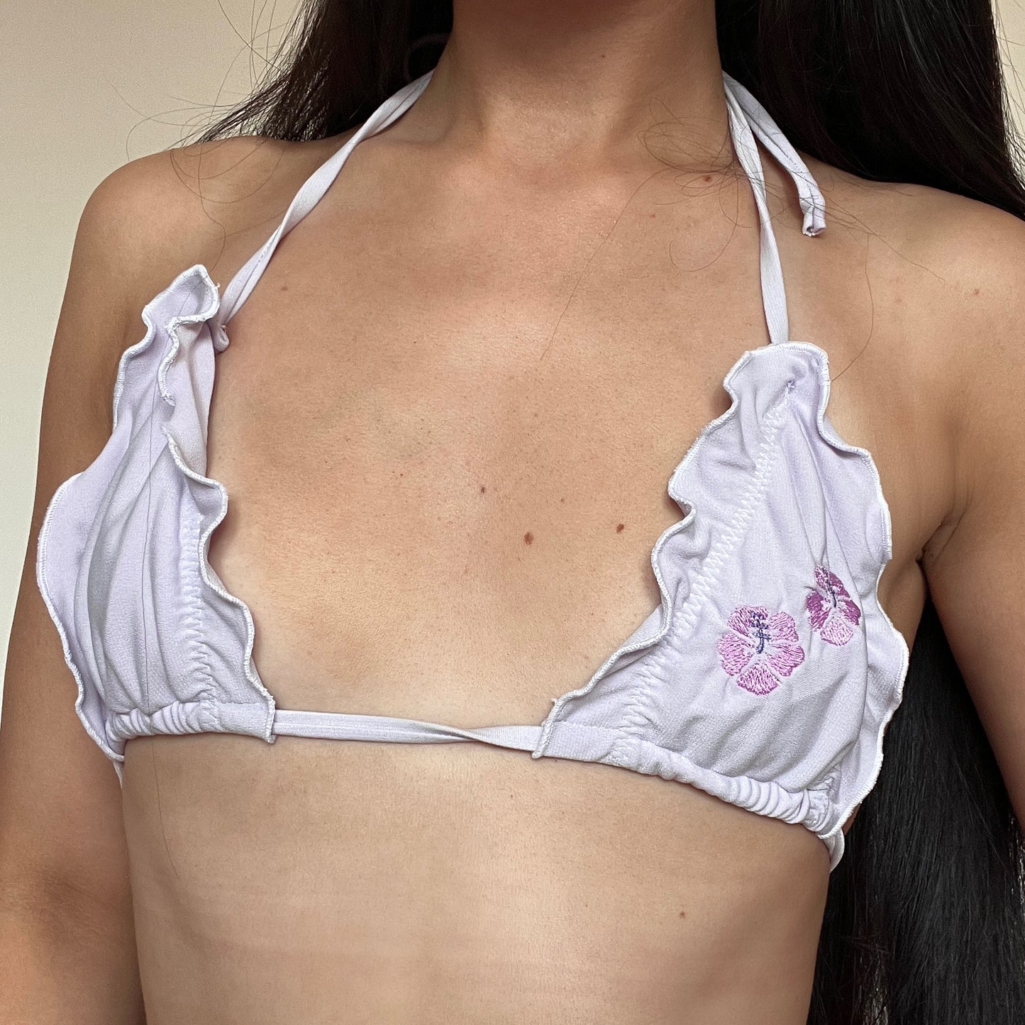 ハイビスカス Hibiscus Bikini Top in Lilac and Pink